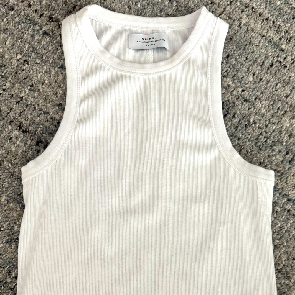 Sold Out NYC White Not Do Basic Tank Sz M